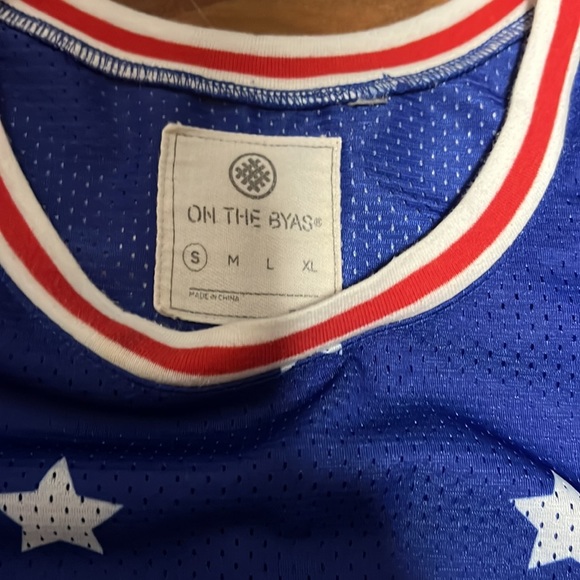 On The Byas Jersey Tank Top Red White Blue Size Small 00 Stars - Picture 3 of 4